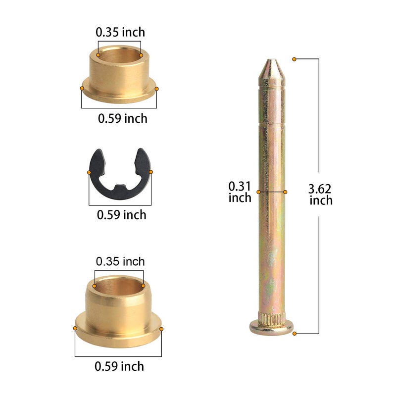 NDRUSH Door Hinge Pins Bushings Kit Replacement Compatible with Ford F150 F250 F350 Bronco - Image 2